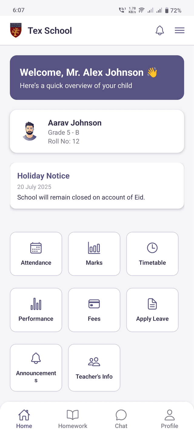 Parent App UI