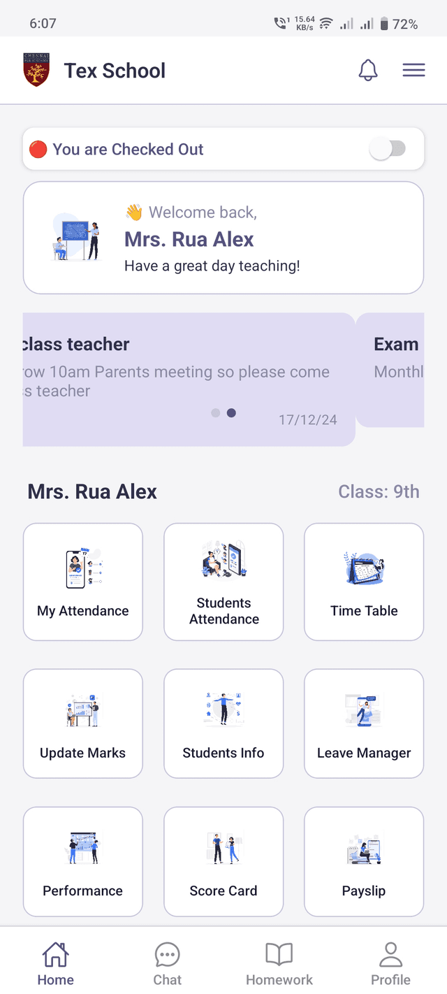 Teacher App UI